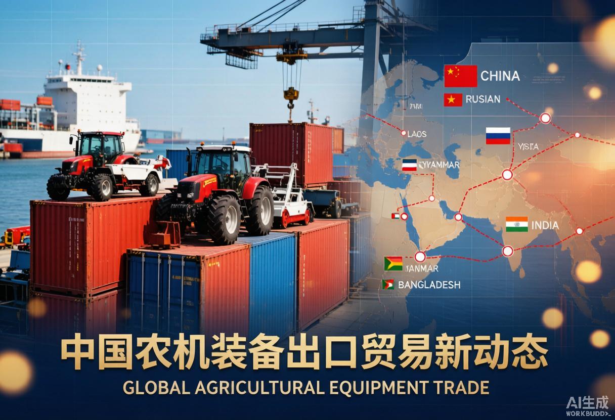 中国农机出口动态2026年08月12日：1-4月全国+28.9%，湖南远销97国德国成第一大目的国